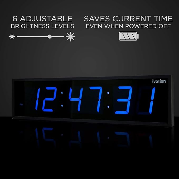 Ivation Oversized 24" Large Digital LED Clock | Big Digital Clock - Image 4