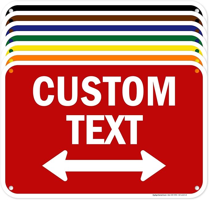 Custom Arrow, Custom Directional Sign, Two way Arrow, 12x18 Inches, 55 mil by MySignCenter