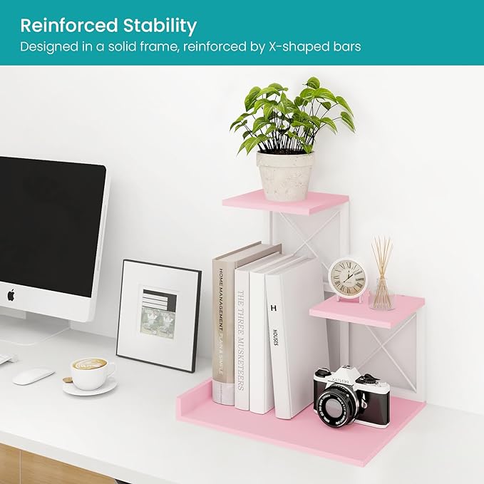 ELITEROO Desktop Shelf, Aesthetic Desk Organizer Table Top Mini Bookshelf - Image 5