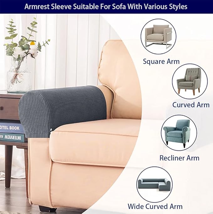 Chaexii Premium Polyester Sofa Arm Cover, Scratch Resistant Protector Covers - Image 5