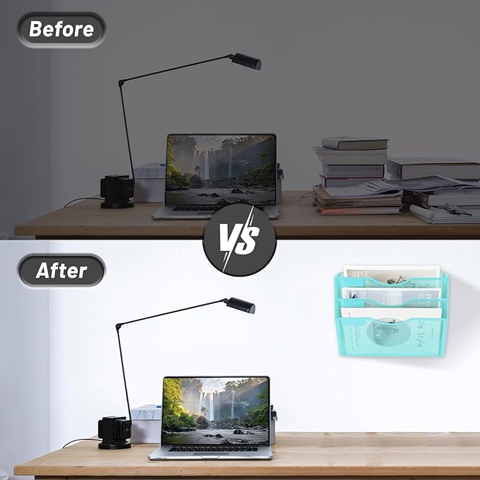 EASEPRES 3 Pocket Mesh Hanging Wall File Organizer, Wall Mounted Mail Paper - Image 4