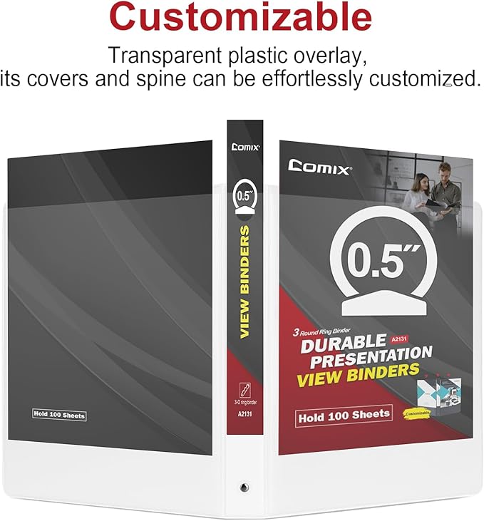 COMIX Sturdy 3 Ring Binder 0.5 inch - Image 5