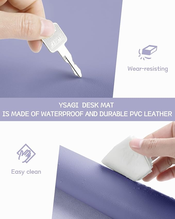 YSAGi Non-Slip Leather Desk Pad L Size, Waterproof Laptop Computer Desk - Image 5
