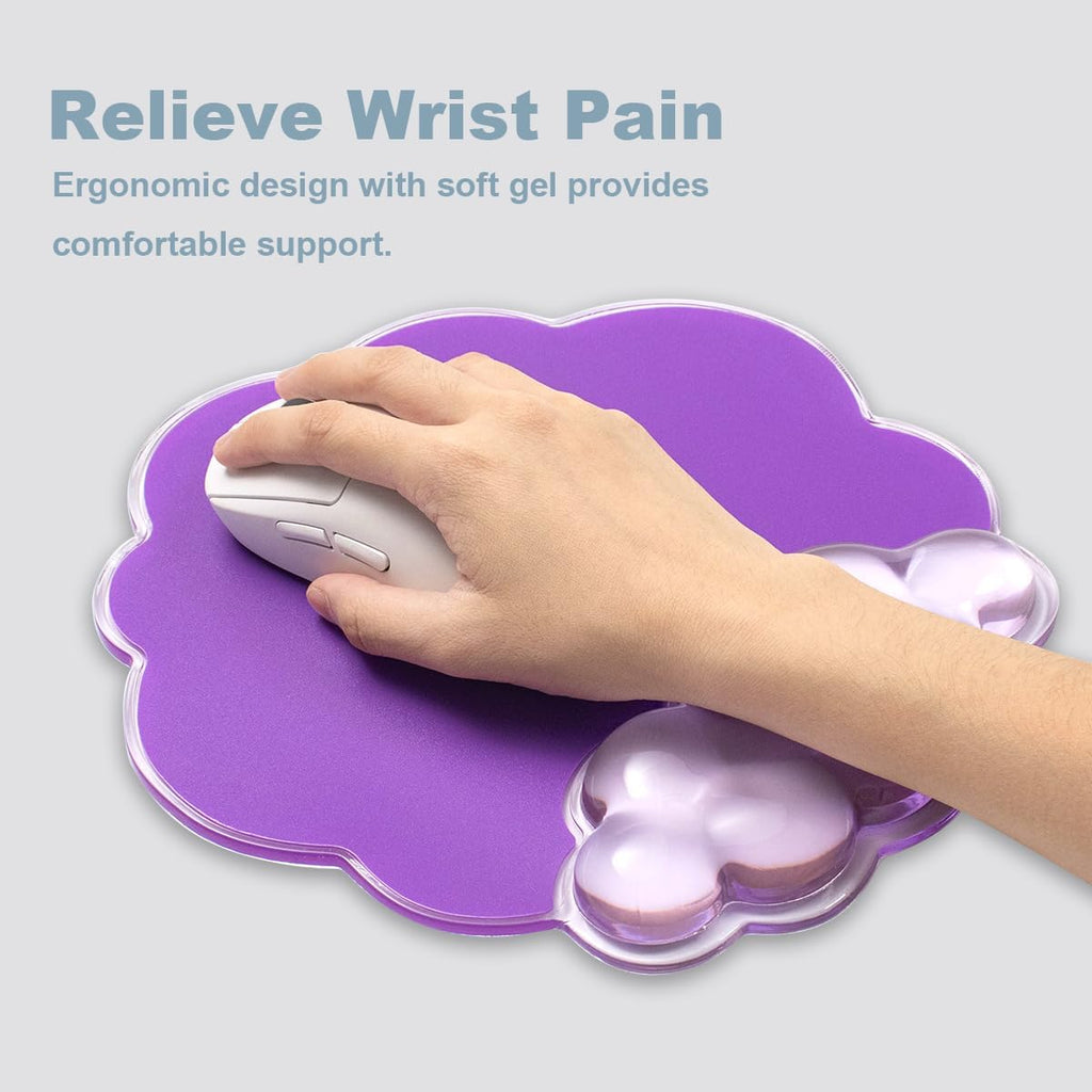 3 in 1 Cloud Keyboard Wrist Rest, Ergonomic Gel Wrist Support Pad for Desk | Soft Gel Arm Rest Heat Dissipating Reduce typing wrist pain Office Accessories