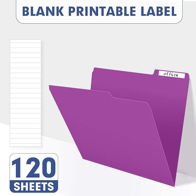 File Folder, PANDRI 120 Pack File Folder, 1/3 Cut Tab, Letter Size, Filing - Image 5