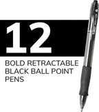 BIC Glide Bold Black Ballpoint Pens, Bold Point, 12-Count Pack, Retractable - Image 4