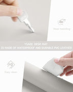 YSAGi Non-Slip Leather Desk Pad Long Size, Waterproof Laptop Computer Desk - Image 5