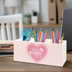 URLLUAE Preppy Pink Heart Aura Inspirational Wooden Pen Pencil Holder - Image 3