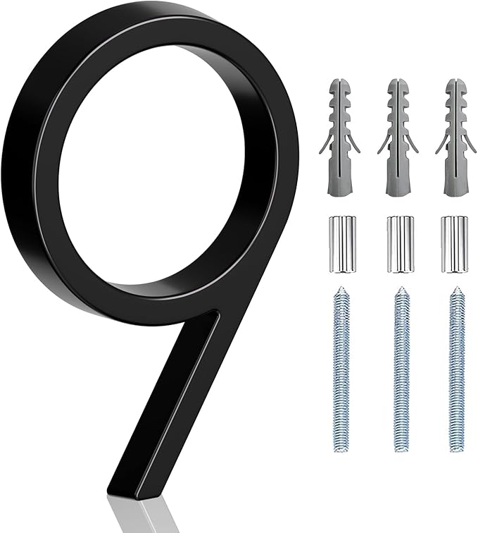 5" Floating Stainless Steel Address House Number, Modern Metal Anti-Rust House by MerearDecoration