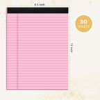 360 Sheets Pink Legal Pads 8.5" x 11" Pack of 12 Note Pads Wide Ruled Lined - Image 2
