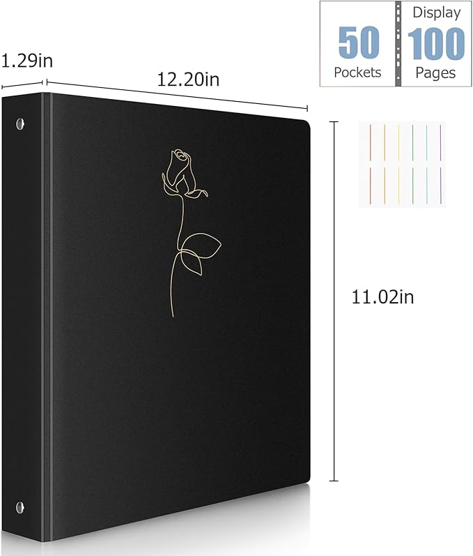 Uquelic 50-Pocket Binder with Plastic Sleeves - Image 4