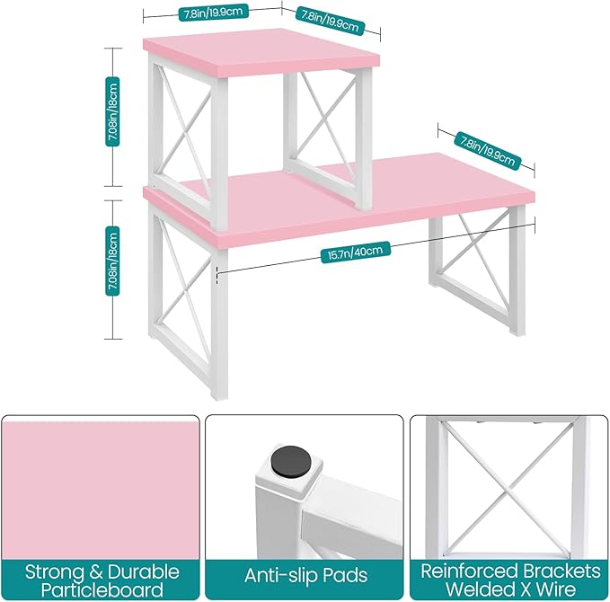 ELITEROO Desktop Shelf, 2 Tier Independent Stackable Desk Stand, Adjustable - Image 3