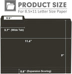 File Folder, PANDRI 120 Pack File Folder, 1/3 Cut Tab, Letter Size, Filing - Image 2