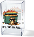 Vgrti It's Fine I'm Fine Acrylic Cosmetic Pencil Pen Holder Cup, Funny Raccoon by Unknown