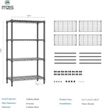 M MZG 1000 lbs 4 Tier Shelf Metal Storage Shelves Shelving Wire Rack Heavy Duty - Image 3