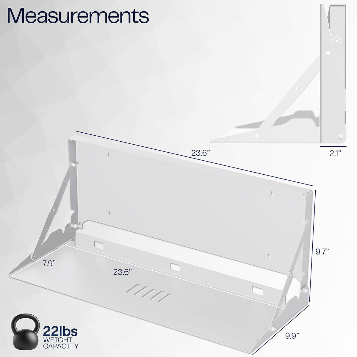 VIVO White Flip Down 24 Inch Keyboard Tray Wall Mount, MOUNT-FDKB1-W