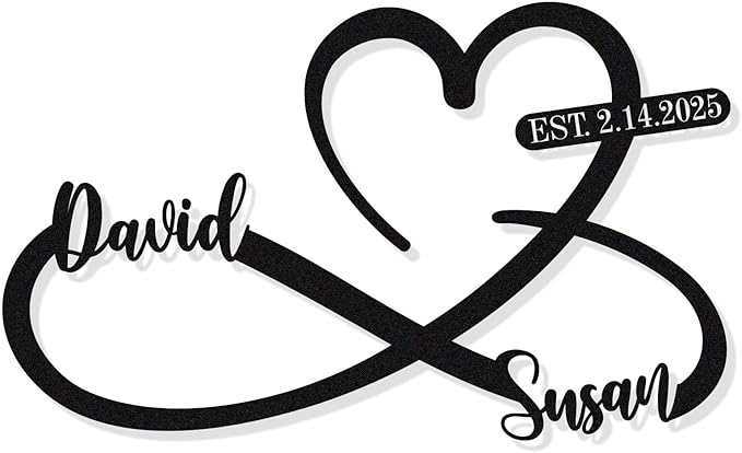 Custom Metal Heart and Infinity Wall Art Valentines Day Wedding Gifts by HYTSIGN