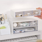 Desk Organizer-Stackable Storage Drawers, Plastic Compact Desk Storage Box - Image 2