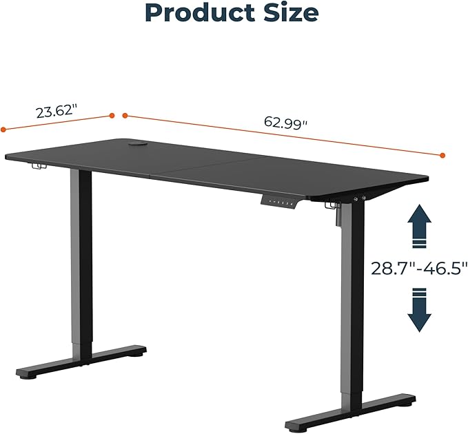 FitStand Adjustable Stand Up Desk Standing Desk, 63x24 Inches Home Office Desk - Image 3