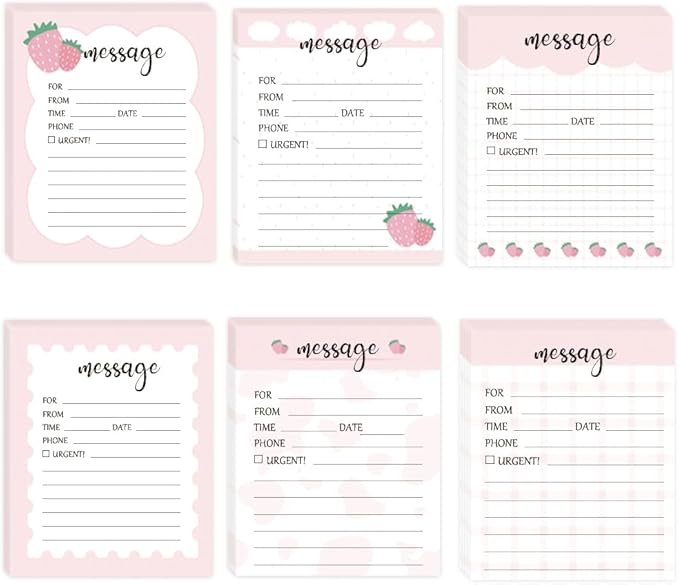 6 Pieces Telephone Message Sticky Notes Pads 4 x 5 Inch Self Adhesive Book Call by Unknown