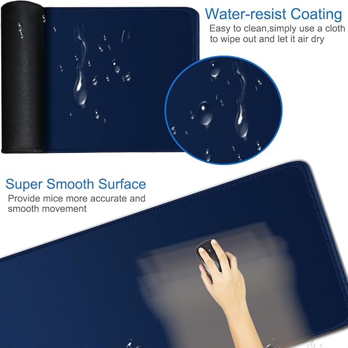 Large Mouse Pad, 31.5x15.7 inch Large Extended Computer Keyboard Mouse Mat - Image 3