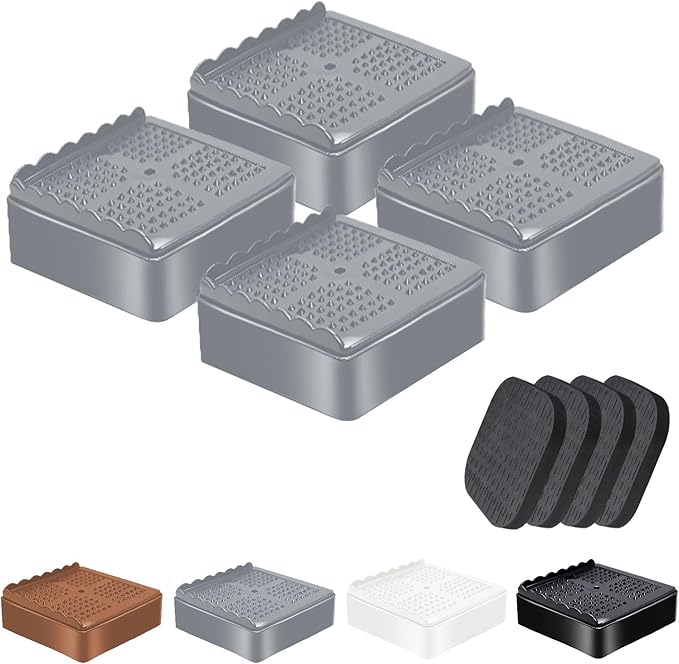 shouwuhho Furniture Risers, 4 Pack Bed Risers by EnjoyLifeEnjoyHappiness