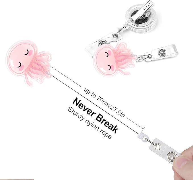 2Pcs Funny Jellyfish Badge Reel Retractable - Image 4