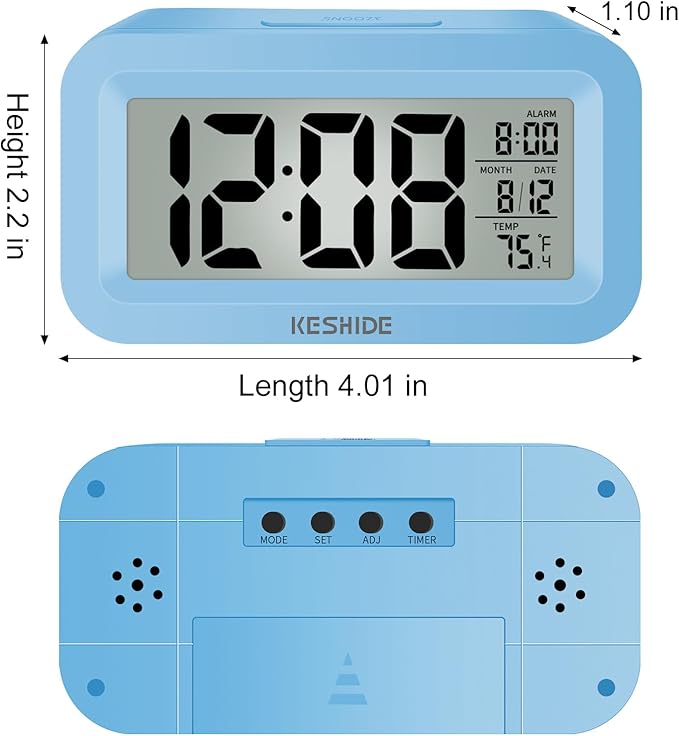KESHIDE Travel Digital Alarm Clock Battery Operated - Image 2