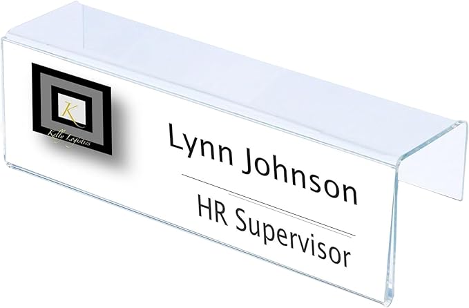 20-Pack 6" x 4" Acrylic Name Plate Holders – Hook-Style Name Tag Display by Plastic+Products+Mfg