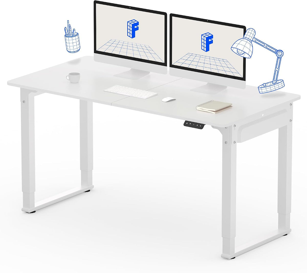 FLEXISPOT 4 Legs Standing Desk 55 x 28 Inch Electric Adjustable Height