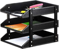 pu leather 3-tier stackable letter tray holder,file trays, main product view