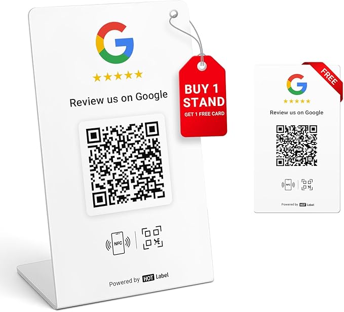 HotLabel Review Stand 1-Pack + Bonus Review Tap Card 1-Pack + by Hotlabel