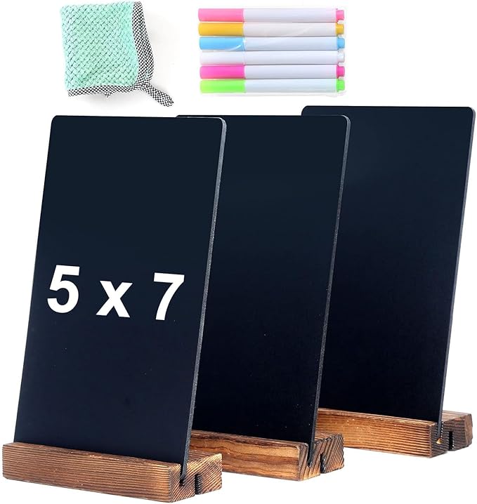 NEWNEWSHOW 3Pack 5.1x7.9 in Blackboard Sign Double Sided by NEWNEWSHOW