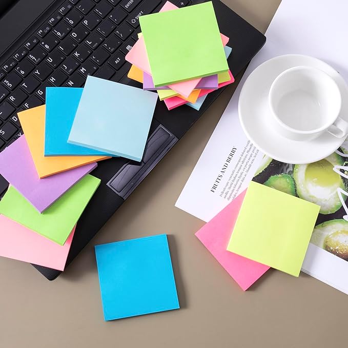 Sticky Notes 3x3, Self-Stick Pads Bright Colors Sticky Note, Recyclable - Image 4