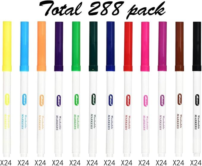 Madisi Washable Markers, Super Tips Markers, Classroom Bulk Pack - Image 2