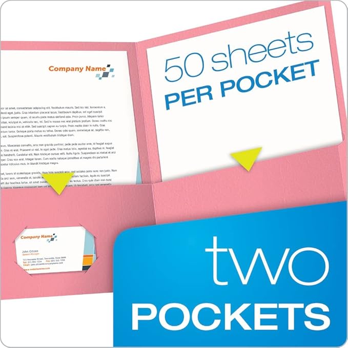 Oxford Twin-Pocket Folders, Textured Paper, Letter Size, Holds 100 Sheets - Image 2