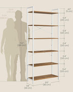 VASAGLE 6-Tier Bookshelf, Bookcase - Image 3