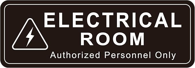 Electrical Room Door Sign for Business，Self-Adhesive Durable Modern Electrical by LUHIMO