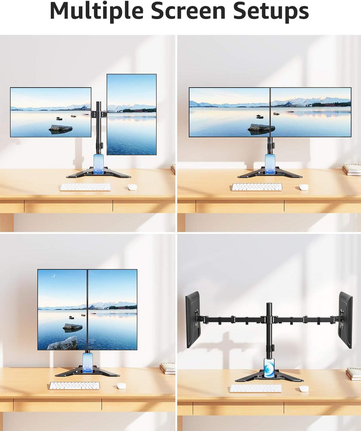 mountup dual monitor stand - freestanding & height, package contents