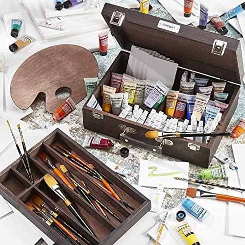 kingart wood art storage box with espresso stain, close-up detail