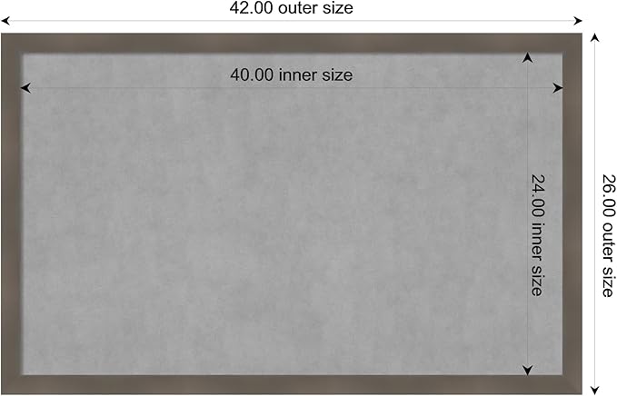 Amanti Art Grey Framed Magnetic Board 26x42 Large Vision Board - Image 3