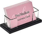 PecMuikee Business Card Holder for Desk，Acrylic Business Card Display Stand by PecMuikee