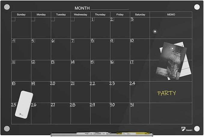 TOWON 47 x 35 Inch Glass Dry Erase Board Reminder, Magnetic Whiteboard Calendar - Image 6