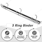 3 Ring Binder 1 Inch, PANDRI 6 Pack 1-Inch Binder Fits Letter Size 8.5'' x 11'' - Image 4