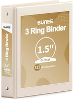 SUNEE 3 Ring Binder 1.5 Inch 1 Pack by SUNEE