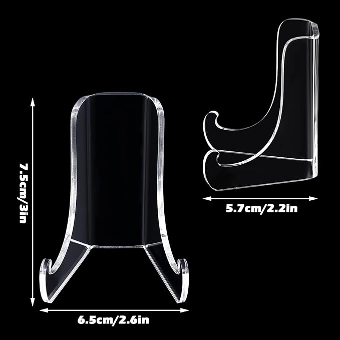 Chunful 2 Pieces Acrylic Plate Stands Clear Acrylic Easels Display Stands - Image 2