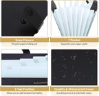 SKYDUE 7-Pocket Expanding File Folder, Accordion Document Organizer | Professional Portable Paper Receipt Holder with Labels for Office Home Business, Letter/A4 Size Black
