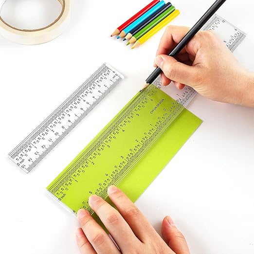 2 Pieces 6"/12" Clear Acrylic Ruler Zero-Centering Ruler - Image 4