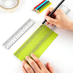 2 Pieces 6"/12" Clear Acrylic Ruler Zero-Centering Ruler - Image 4