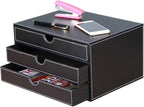 RHCSZ High-end PU Leather Desk Organizer File Cabinet Executive Office Supplies by RHCSZ